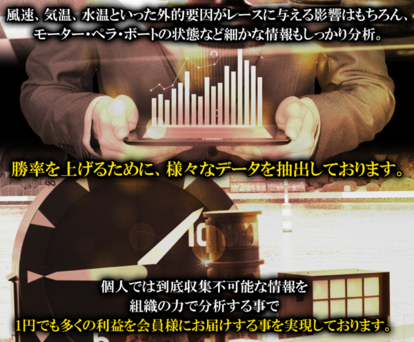 風速・気温・水温などの外的要因やモーター・ペラ・ボートの状態を分析すると説明するボートチェスの予想根拠ページ