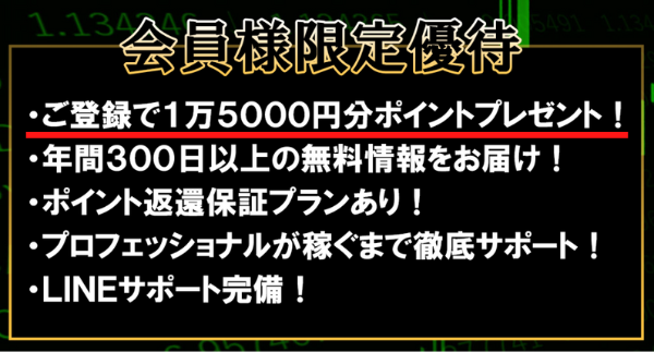 ボートインベスターの会員様限定優待の案内