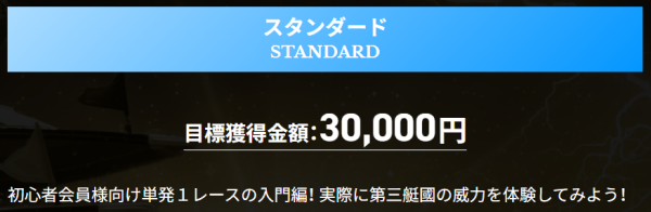 第三艇國のスタンダードプラン（目標獲得金額30,000円）